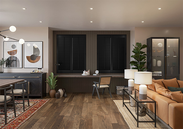 Kensington, Onyx Black - Full Height Twist&Fit Plantation Shutter - Image 10
